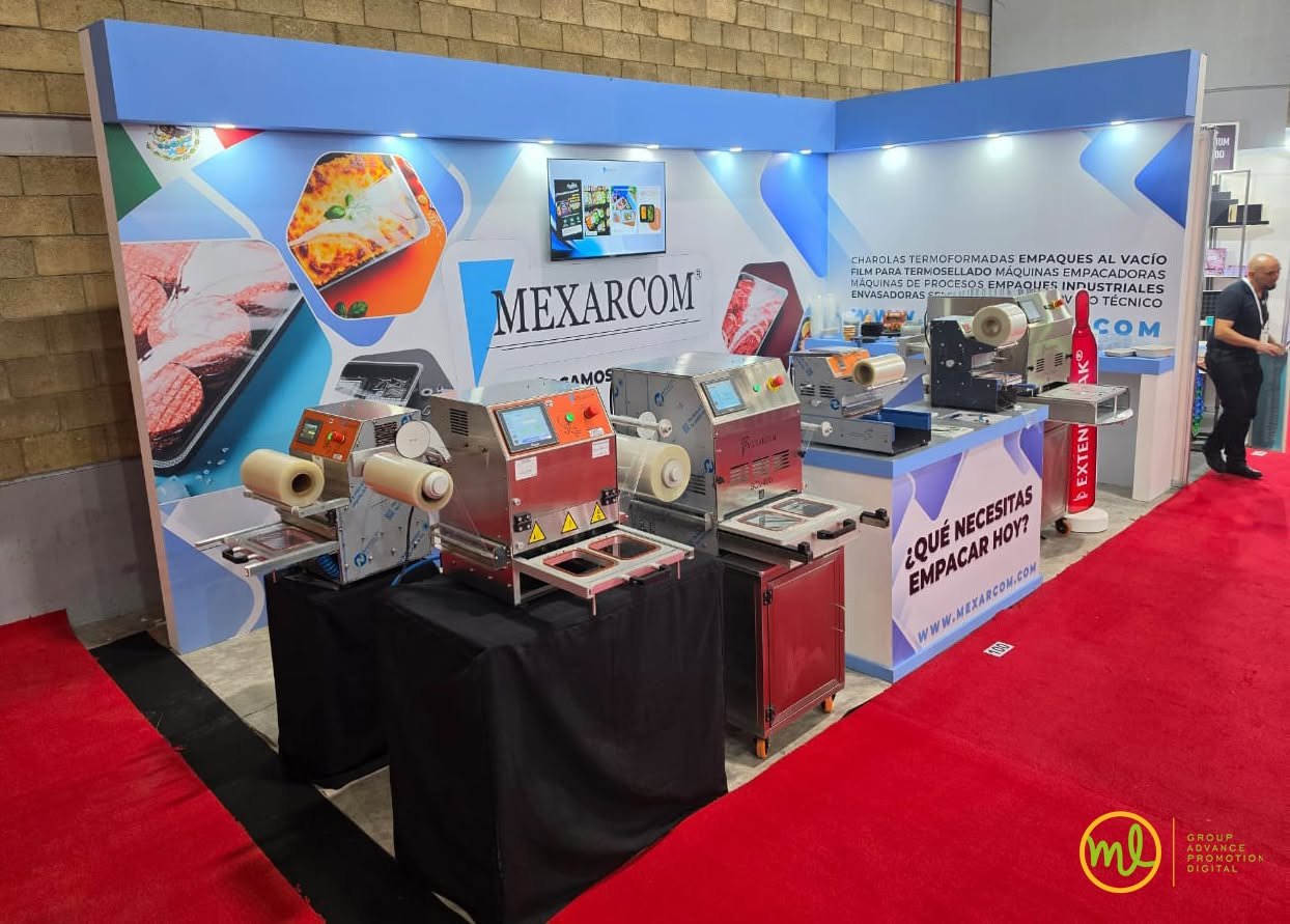 Stand industrial terminado, montado en piso de exposición